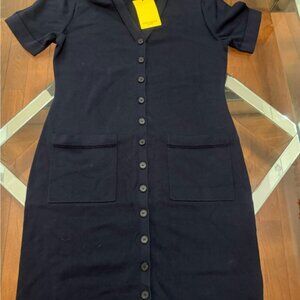 MM Lafleur Navy Button-Down Mini Dress